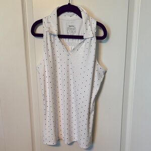 Slazenger White Polo with Silver Dots